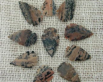 10 specialty arrowheads replica 1" - 1  1/2" inch stone jasper hand picked colors arrowheads jewelry,crafts,designs,wrapping,projects sa51