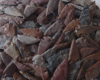 5 @ 2 inch arrowhead from bulk pile mixed colors replica bird stone points - jewelry design,necklaces,wire wrapping,natural arrowheads ee5