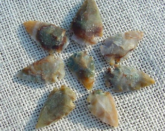 8 specialty arrowheads replica 1" - 1  1/2" inch stone jasper hand picked colors arrowheads jewelry,crafts,designs,wrapping,projects sa3