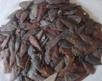 10 @ 2 inch arrowhead from bulk pile mixed colors replica bird stone points - jewelry design,necklaces,wire wrapping,natural arrowheads ee10