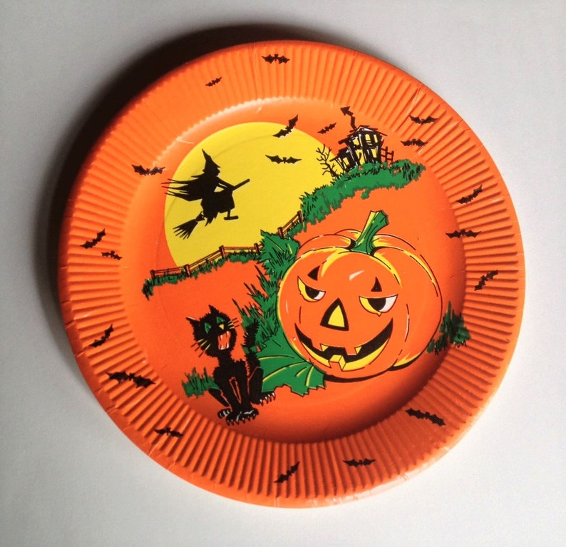 Vintage Halloween Paper Plates Halloween Napkins and Etsy