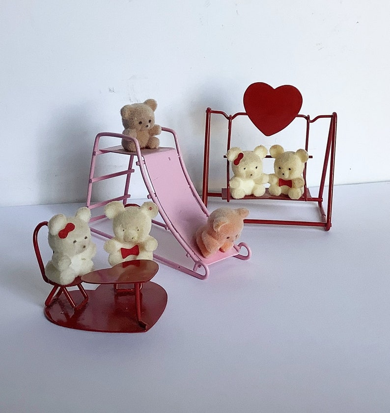 Vintage Flocked Mini Bears Miniatures Mini Teddy Bears on | Etsy