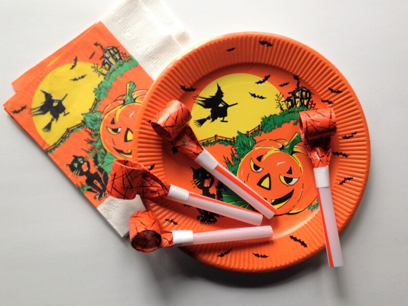 Vintage Halloween Paper Plates Halloween Napkins and Etsy