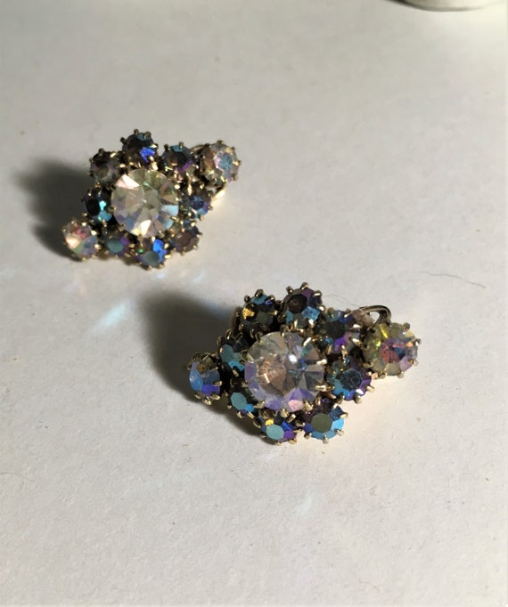 vintage aurora borealis earrings