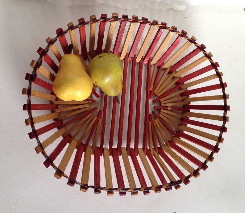 Vintage Stick Basket Wood Stick Basket Wood Bread Basket Etsy