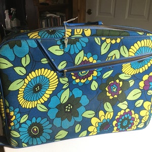 Vintage Floral Suitcase, Mod Flowers Overnight Bag, 1960
