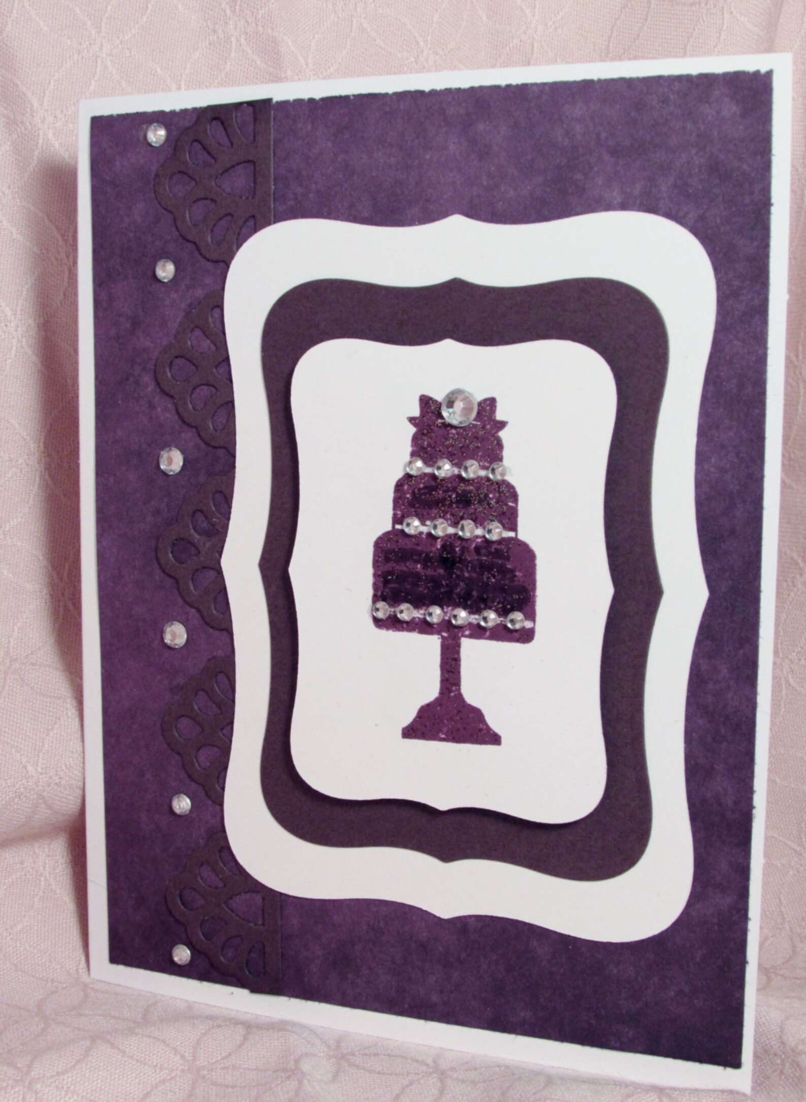 Handmade Stamped and Embossed Romantic Wedding Card Etsy