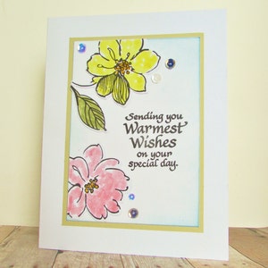 Alle Gelegenheits-Karte, Karte, Karte, gestempelt sterben, Schnittblumen, Geburtstagskarte, Hochzeitskarte, Jahrestags-Karte, neue Job-Karte, rosa, gelb