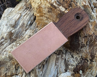 Pasek kieszonkowy Micro Pocket Strop z palonego dębu 5x1,5” z otworem na smycz, brzytwa, nóż, ostrzałka do narzędzi.