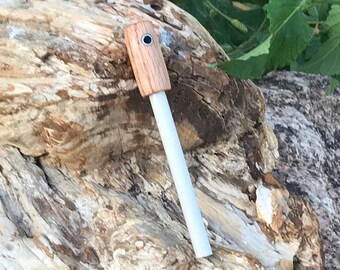 Handmade Round Oak Handle 3/8" Ceramic Field Sharpener