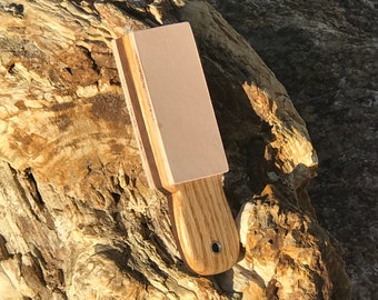 Deluxe Premium micro pocket dual tone, 2sided Walnut/Oak/10oz Leather STROP