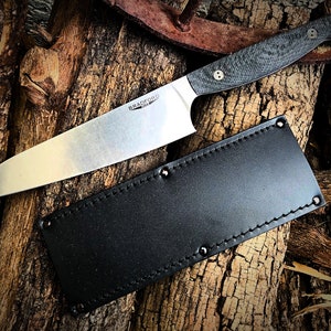 Bradford Kitchen Chef Knife, AEB-L, 7.4” Edge, Carbon fiber scales, Culinary tool
