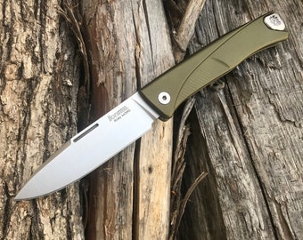 Lionsteel Thrill Green Aluminum Handle M390 Blade With Integral Pocket Clip