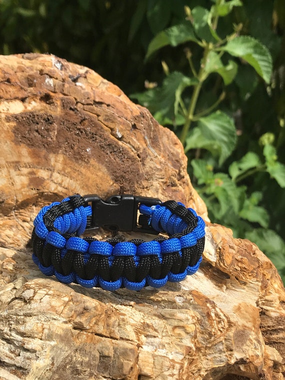 Premium Paracord Survival Bracelet Royal Blue/black, Made in USA, FREE  SHIPPING -  Canada