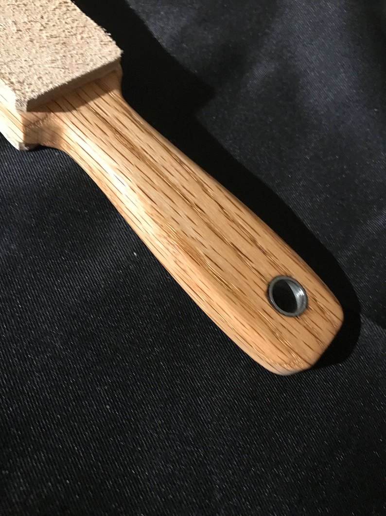 Deluxe Premium 12 Dual Sided Strop Solid Oak and 10oz Leather with Stainless Lanyard Hole FREE SHIPPING