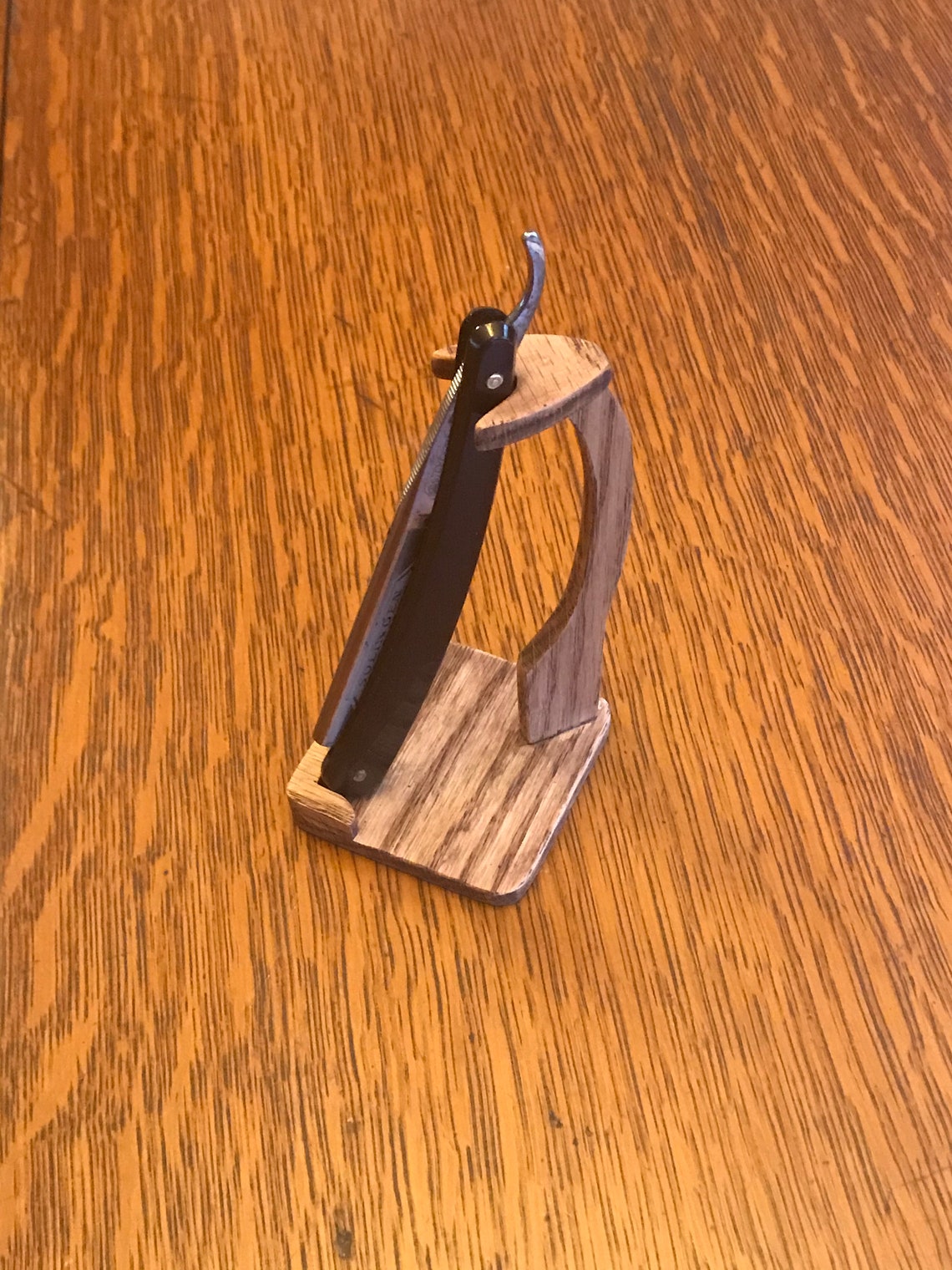 Handmade Weathered Oak Pen/straight Razor Stand. Display for Etsy