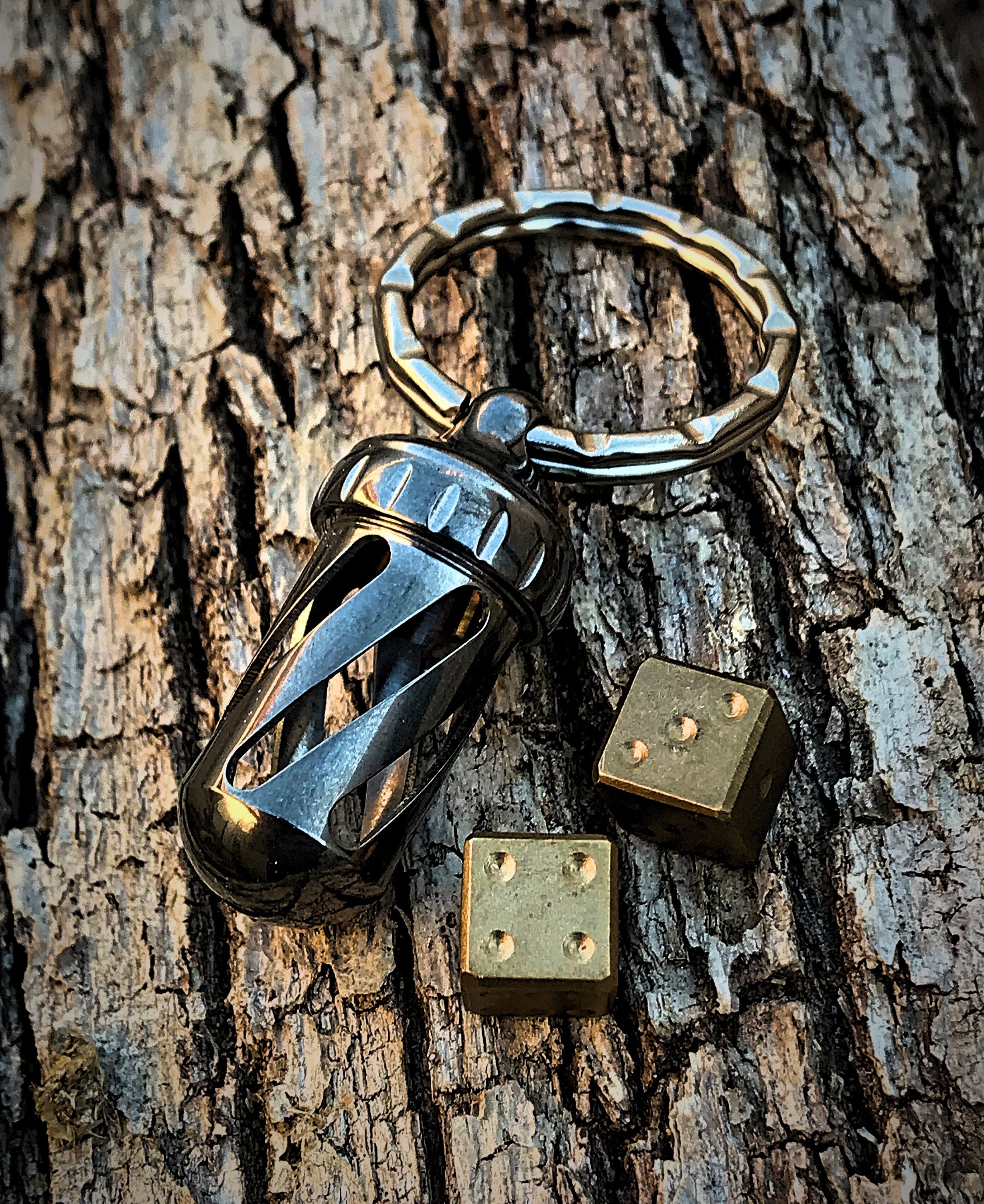 Lionsteel Acorn Keychain Solid Brass EDC Dice Set - Etsy