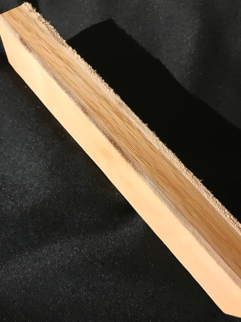 Deluxe Premium 12 Dual Sided Strop Solid Oak and 10oz Leather with Stainless Lanyard Hole FREE SHIPPING