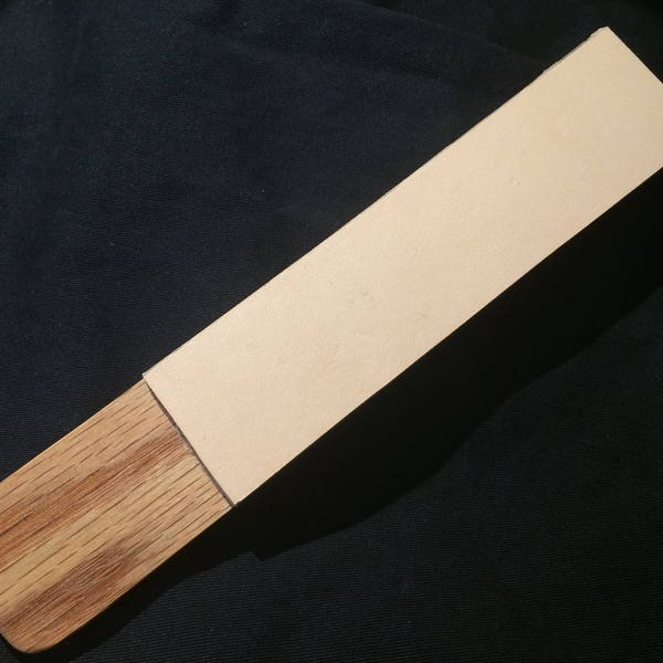 Standard 8" Solid Oak and 10oz Leather Knife, Razor, and Tool Strop/Sharpener FREE SHIPPING