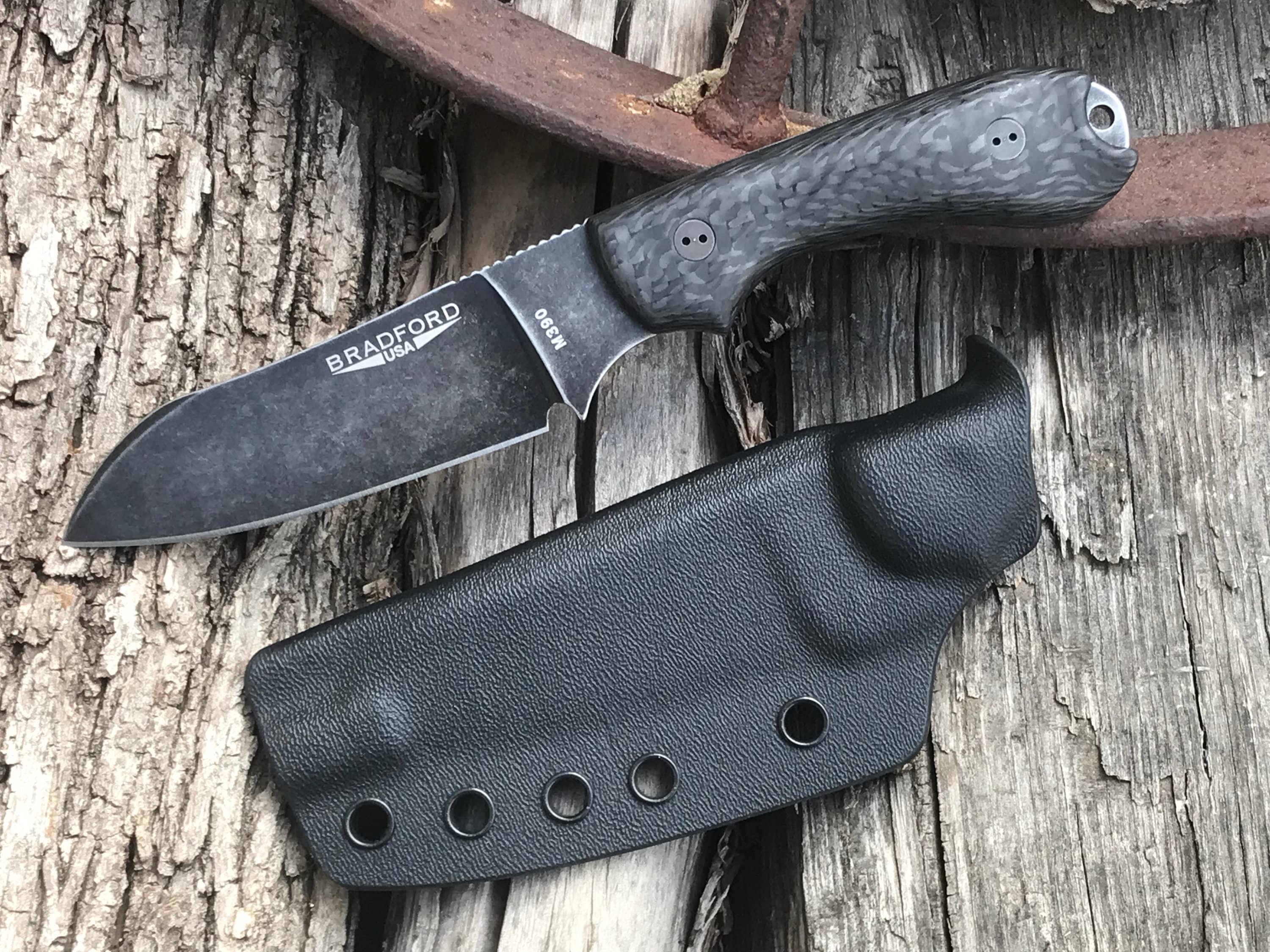 Bradford Guardian 3 Sheepsfoot, M390, Nimbus Finish Carbon Fiber Handle,  Kydex Sheath - Etsy