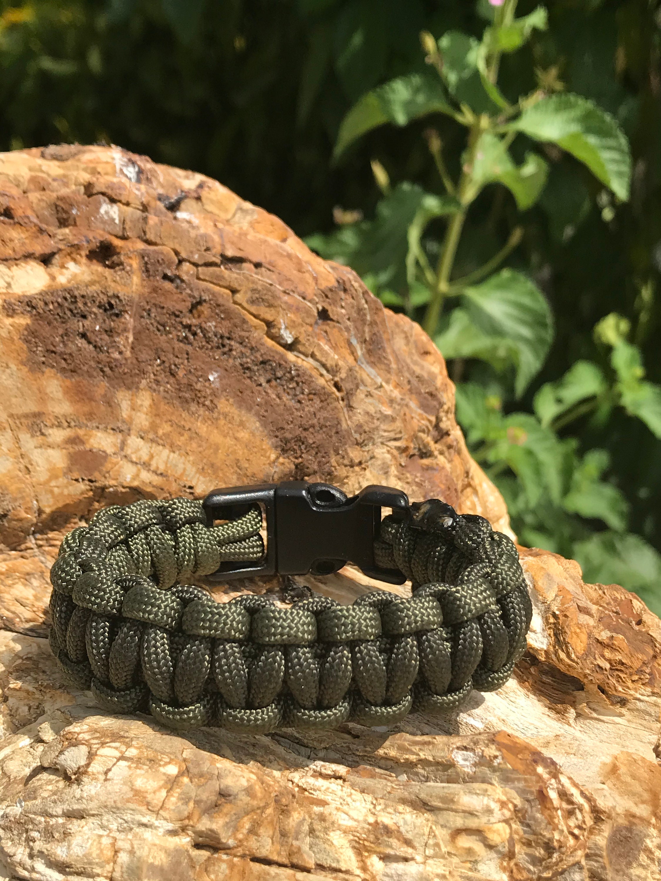 Premium Paracord Survival Bracelet OD Green, Made in USA