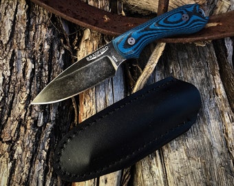Bradford Guardian 3 Sabre Nimbus M390 Black/Blue G10 Black Leather Sheath