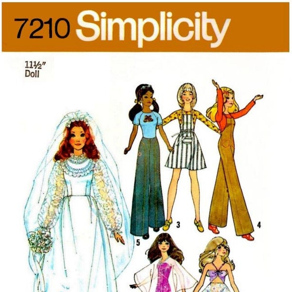 E759 Digital Download PDF of Vintage  Pattern #7210 for 11-1/2” Teen Dolls