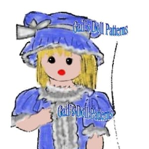 E531 PDF Vintage Ella Pattern for 8” Doll and Clothes