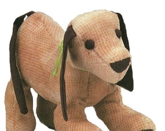 E134 PDF of Adorable Vintage Puppy Soft Toy Pattern