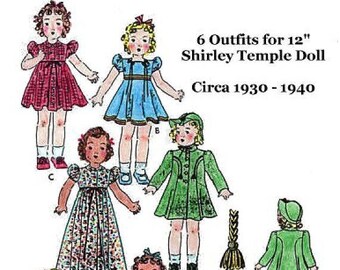 Shirley Temple Doll Clothes PATTERN in Digital PDF Format 3217 - Etsy
