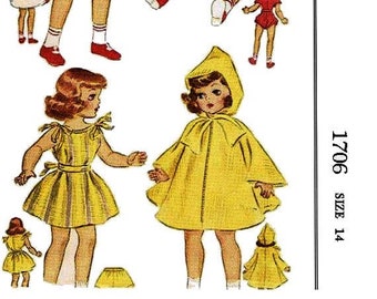 E734 PDF Copy of 1950’s McCall's Pattern #1706 for 14” Toni Doll
