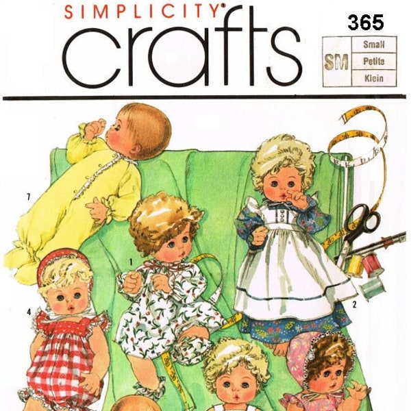 E702 PDF of Baby Doll Clothes Pattern for 13" - 14" dolls such as Tiny Tears