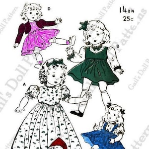 E719 PDF of Vintage Rare 1930s Pattern #966 Doll Clothes Pattern For 14&quot; Doll