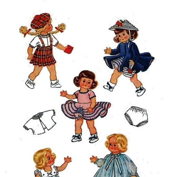 E430 PDF Ginny, Muffie, Alexanderkin Wardrobe Pattern for 8" Doll Clothes