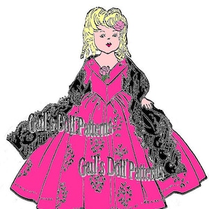 E599 PDF of Queen Victoria Dress Pattern for Ginny Walker Doll
