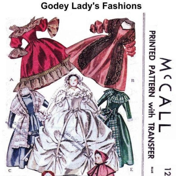 E195 1946 Godey Lady's Book of Patterns circa 1860