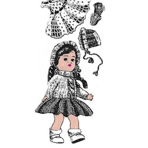 E587 PDF Wardrobe Pattern for Ginny Doll & Other 7-1/2&quot; to 8&quot; Doll