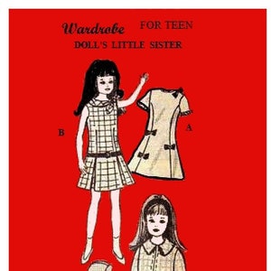 E673 PDF Download of #4701 Vintage Mail Order pattern to fit 9” Little Sister Dolls
