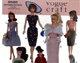 E760 PDF Digital Download of Vintage Pattern #9686 for Fashion Dolls