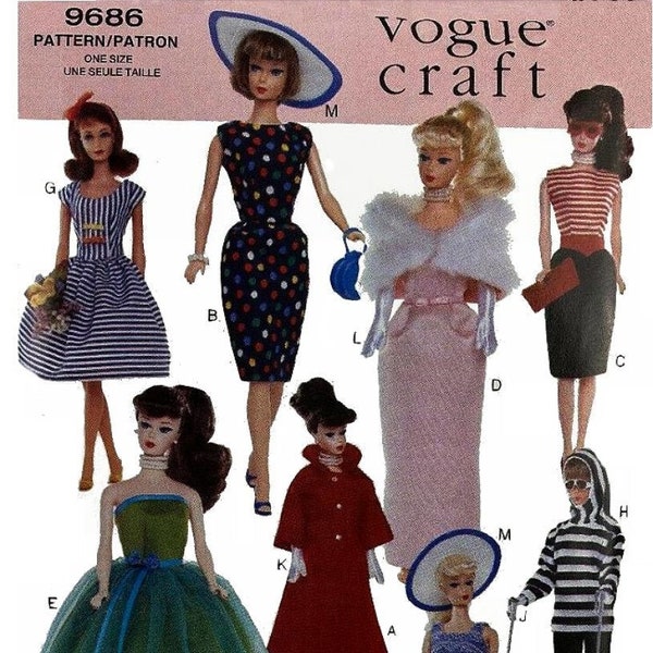 E760 PDF Digital Download of Vintage  Pattern #9686 for Fashion Dolls