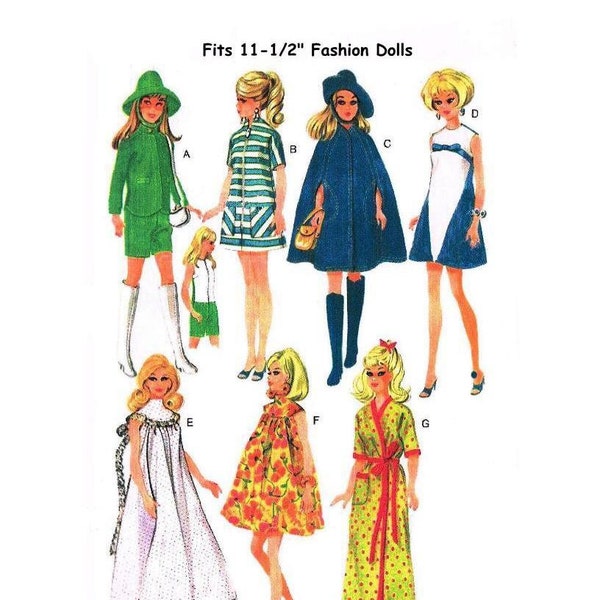 E440 PDF Digital Download Teen Fashion Wardrobe Pattern for 11 1/2" Dolls