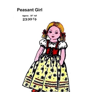 E215 Digital download PDF of Mail Order Design #2330 18” Peasant Girl Pattern