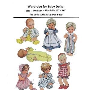 E714 Wardrobe For Baby Dolls size 15&quot; -  16&quot; such as Dy Dee Baby