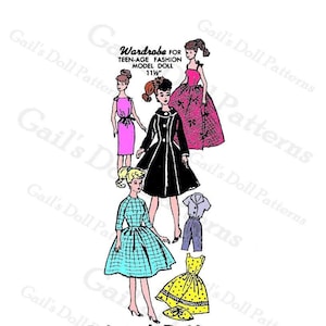 E861 PDF Digital Download of Vintage Mail Order Pattern 9475 for 11-1/2&quot; Fashion Dolls