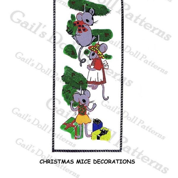 E495 Vintage Pattern for Christmas Mice Ornaments