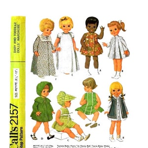 E718 PDF Wardrobe Pattern for Petite Baby and Toddler Dolls 8-1/2" to 10" tall