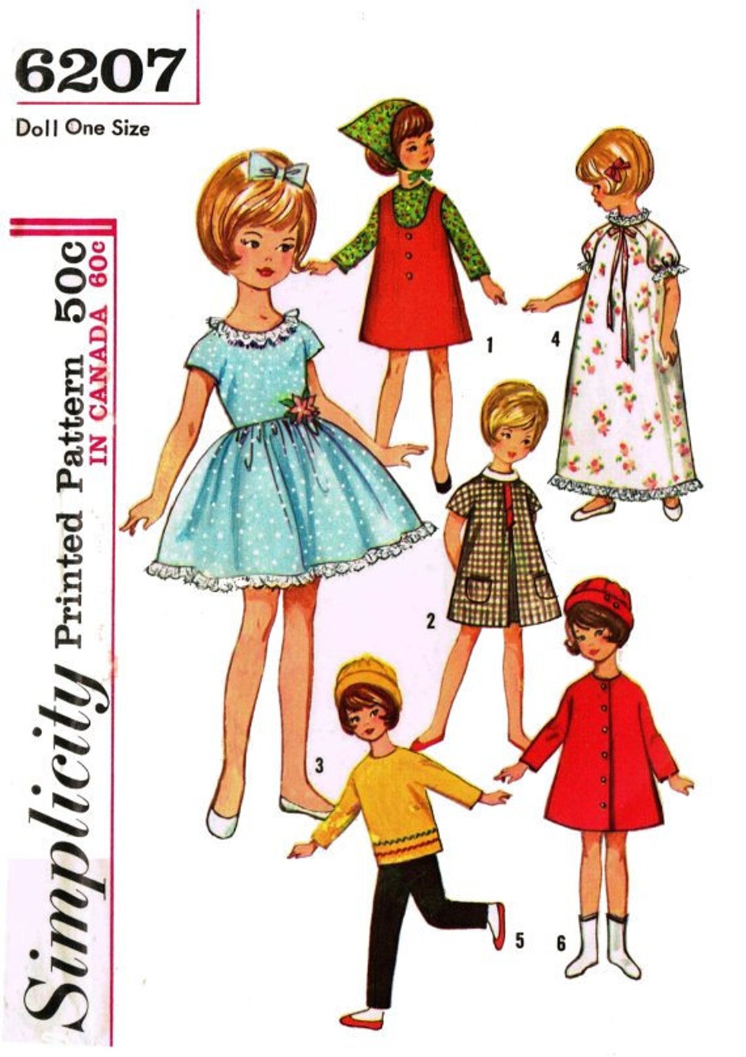 E722 Copy of 11-1/2 Fashion Doll Clothes Pattern 869 