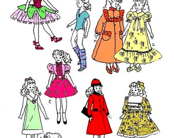 E648 PDF Digital Download of a Classic Wardrobe Pattern For 9" and 9.5" Dolls