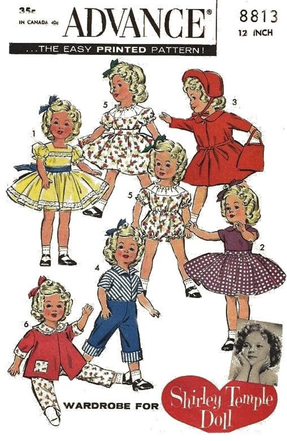Vintage Wardrobe Sewing Pattern For 12 Shirley Temple Etsy