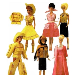 E659 PDF Digital Download of a Western Wardrobe Pattern to fit 11-1/2" and 12" Fashion Dolls